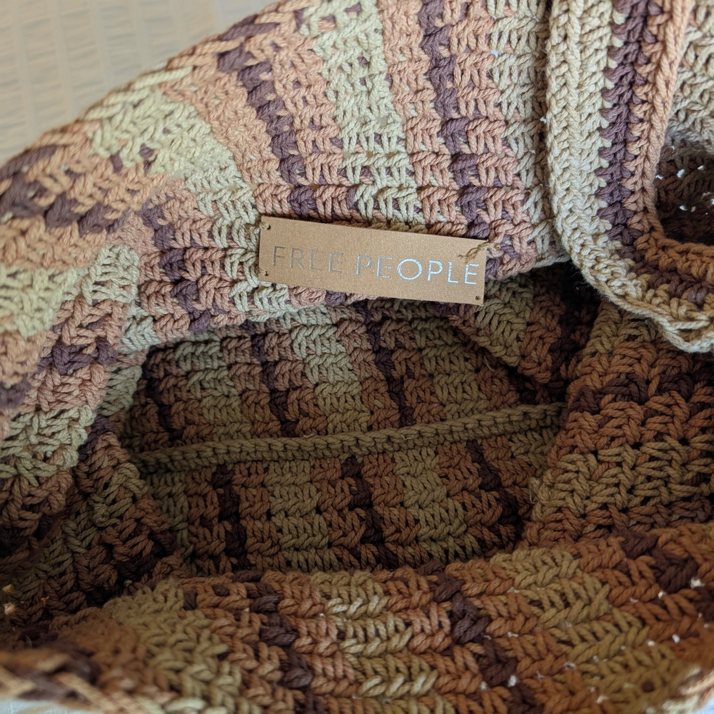 Free People Crocheted Tan and Brown Shoulder Bag - Picture 7 of 7
